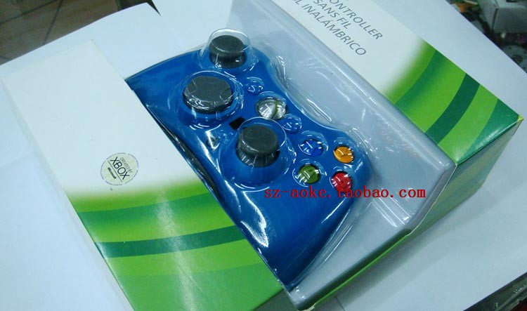 Bộ điều khiển không dây XBOX360 chính hãng Bộ điều khiển không dây XBOX 360 - Màu xanh - XBOX kết hợp tay cầm pc