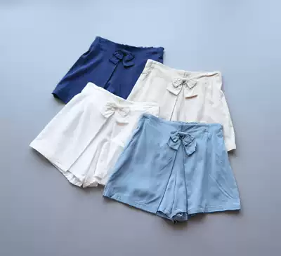 50% off clearance~Summer new children's clothing girls middle and large children's breathable thin bow four-color shorts pants and skirts