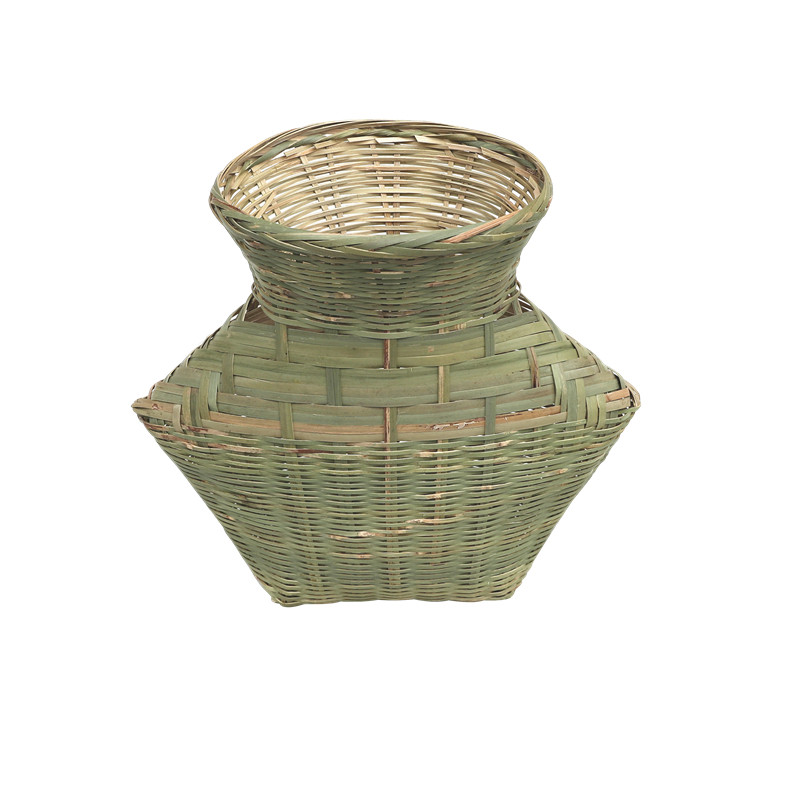 Fish basket handmade bamboo woven bamboo prop decoration hanging decoration fishing basket fisherman yellow eel basket mud and basket leisure farm