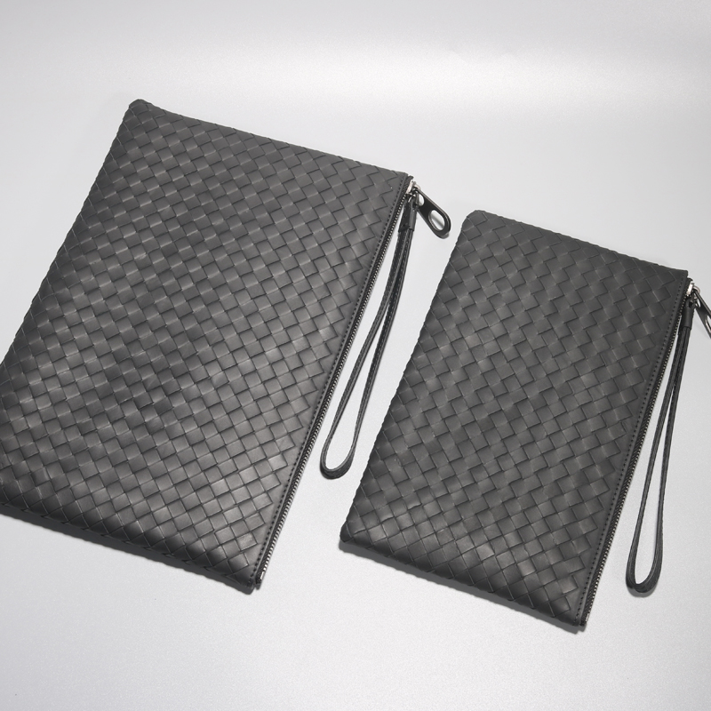 New men's hand bag Woven Small Handbag Genuine Leather Tide Envelope Bag Casual Youth Hand Grab Bag Fashion Men's Bag-Taobao