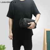 Плетеная сумка с петлей на руку, модная трендовая барсетка, маленькая сумка клатч, из натуральной кожи