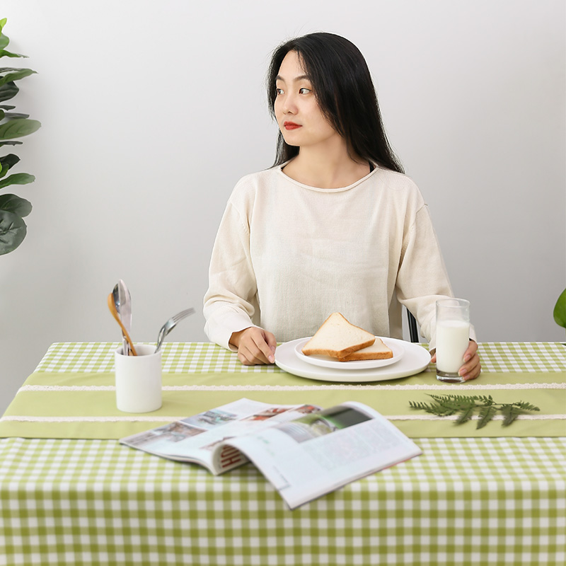 tablecloth cloth waterproof rectangular table cloth nordic ins fresh tea table table cloth green plaid student desk cloth