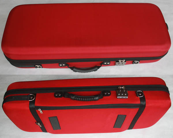 Cello box upscale violinist box coded lock quality good 16 inch red Purple red