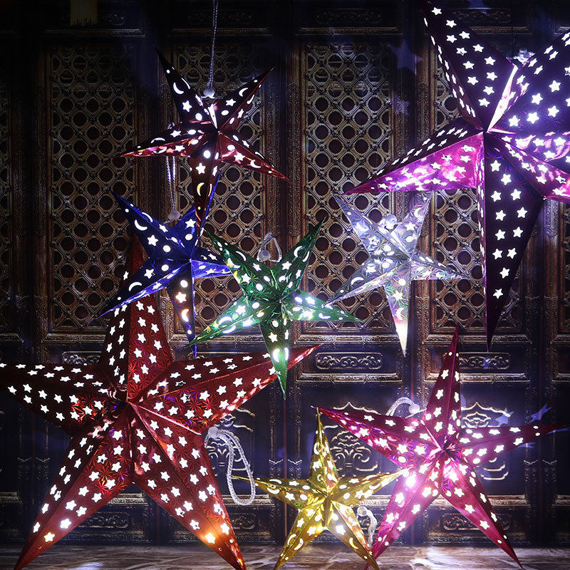 New Year, National Day, Mid-Autumn Festival, Spring Festival, India, Nepal, star lantern, paper chandelier, paper lantern, pentagram chandelier creative