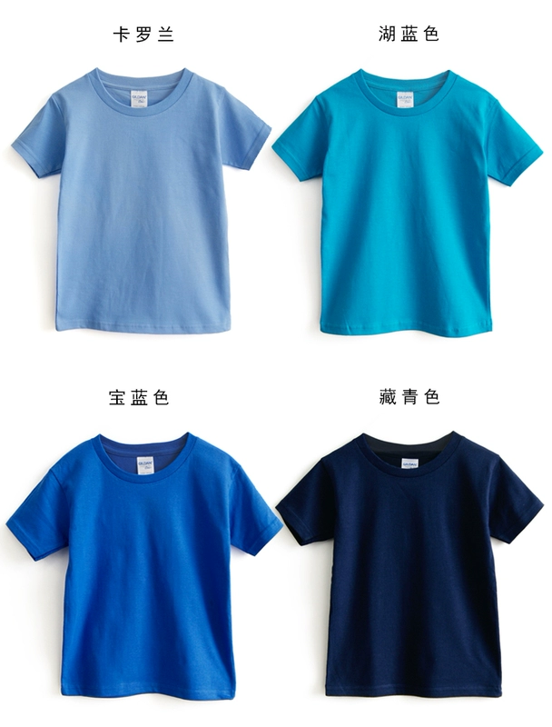 Trắng T-Shirt quần áo trẻ em cotton cha mẹ và con hoạt động lớp dịch vụ quảng cáo áo trẻ em người lớn văn hóa áo sơ mi màu rắn cổ tròn ngắn tay áo T mùa hè