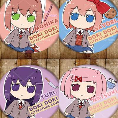 Heartbeat Literature Club ddlc Badge 58mm, Monica, Yuri, Sayuri, Natsuki's self-made journey