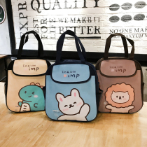 Primary school students make up the lesson bag childrens handbag double shoulder book bag Art bag student printing logo