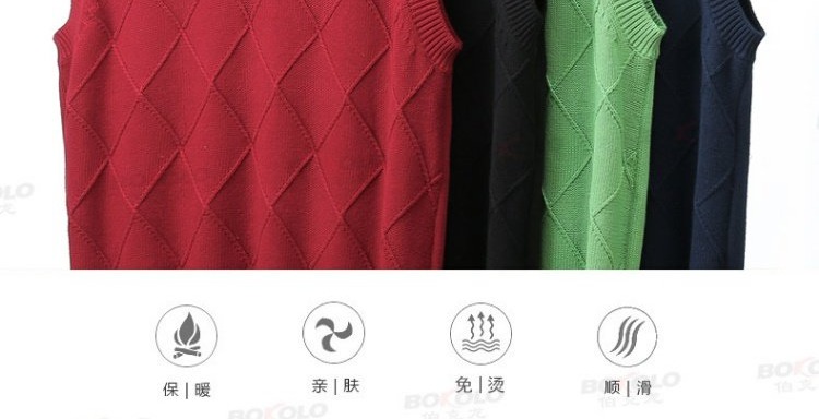 Áo len Berkron Áo thun cotton sợi nhỏ mùa xuân và mùa thu kinh doanh áo len giản dị cổ chữ V thanh niên áo khoác len dáng dài hàn quốc