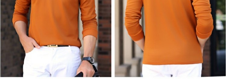 Áo sơ mi nam dài tay POLO thu đông và cotton mới đa năng tự trồng ve áo Áo thun Hàn Quốc màu xanh lá cây trung niên áo sơ mi polo