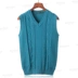 Áo len Berkron vest mùa thu đông kinh doanh áo len cổ chữ V vest trẻ trung ấm áp sợi cotton Slim vest nam Dệt kim Vest