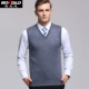 Áo len nam Berkron dày vest ấm áp áo len giản dị kinh doanh vest cổ chữ V màu kim phẳng