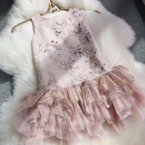 Cow goods export girls birthday banquet high-end embroidery sequin dress slim skirt super fairy princess dress skirt