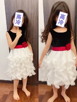 High-end export girl dress piano competition clothes Hepburn foreign girl velvet princess dress black and white