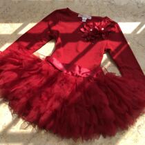 Exclusive Cow Girl Red Dress Long Sleeve Skirt Princess Dress 100-140 Size Baby Big Boy New