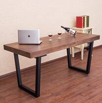 American industrial style desk Vintage solid wood dining table Designer desk Wrought iron workbench Conference table Computer table