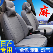 Car seat cover all-inclusive linen for Nissan Tiida Classic Sylphy Xiaoke Sunshine Liwei Yida Four Seasons Cushion
