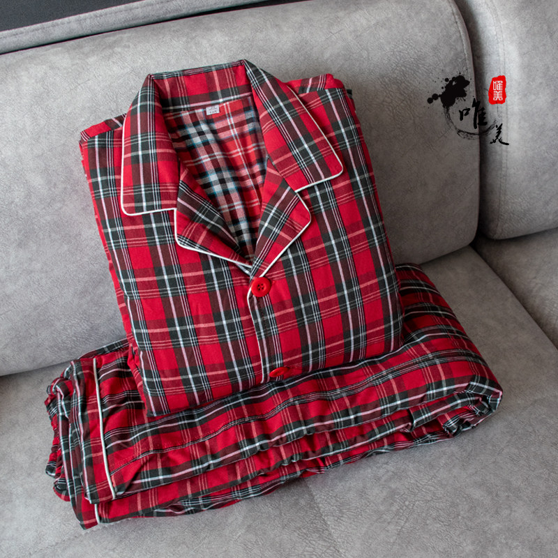 Pajamas Women's Winter Thickening Pure Cotton Old Coarse Cloth Long Sleeves Men and women Warm Pyjamas Thickened cotton Home Clothing Silk Cotton