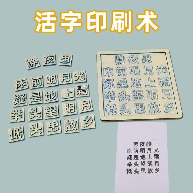 Four Great Inventions Live Word Typography Paper Surgery Diy Elementary Students Handmade Homemade Material Bag Science STEAM Teaching Aids