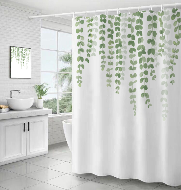 Free Punching Fresh Bath Curtain Suit Waterproof Cloth Mildew Shower Bath dressing room Thickened Partition Windows Nordic Bathrooms