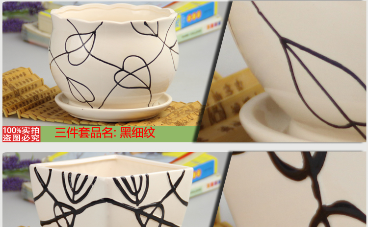 Bình gốm cực lớn Bình sứ màu trắng lọ có khay Jingdezhen kích cỡ đa dạng trong chậu - Vase / Bồn hoa & Kệ chậu sứ trồng cây cỡ lớn