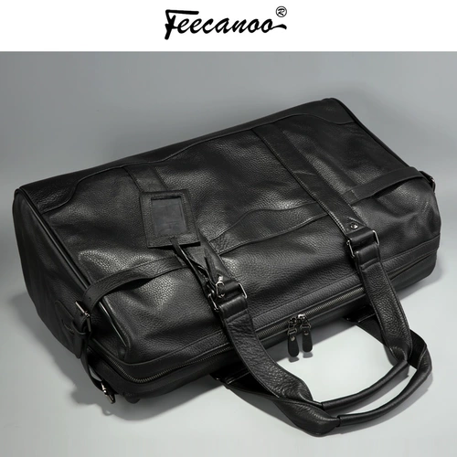 Мужская вместительная и большая кожаная портативная сумка для путешествий для отдыха, в корейском стиле