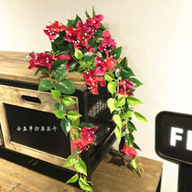 Simulation triangle plum wall hanging decoration hanging silk flower vine hanging simulation flower wedding project landscape flower art