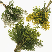 Simulation of bunches flocking acacia flowers to bundle home interior soft-fitting model room decoration to place fake flower arrangement materials
