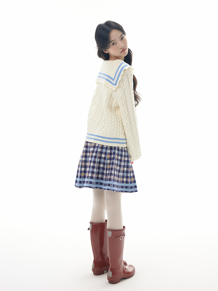 天使と悪魔のクマ セーラーカラー ニットセーラー服トップス tntntutu