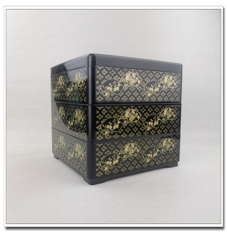 漆器の扇子装飾引き出し 3段 漆器の扇子装飾引き出し 3段 扇子セット