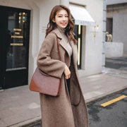 2018 mùa đông mới áo hai mặt cashmere nữ alpaca nhung Alba thẻ len dài áo khoác nữ thủy triều