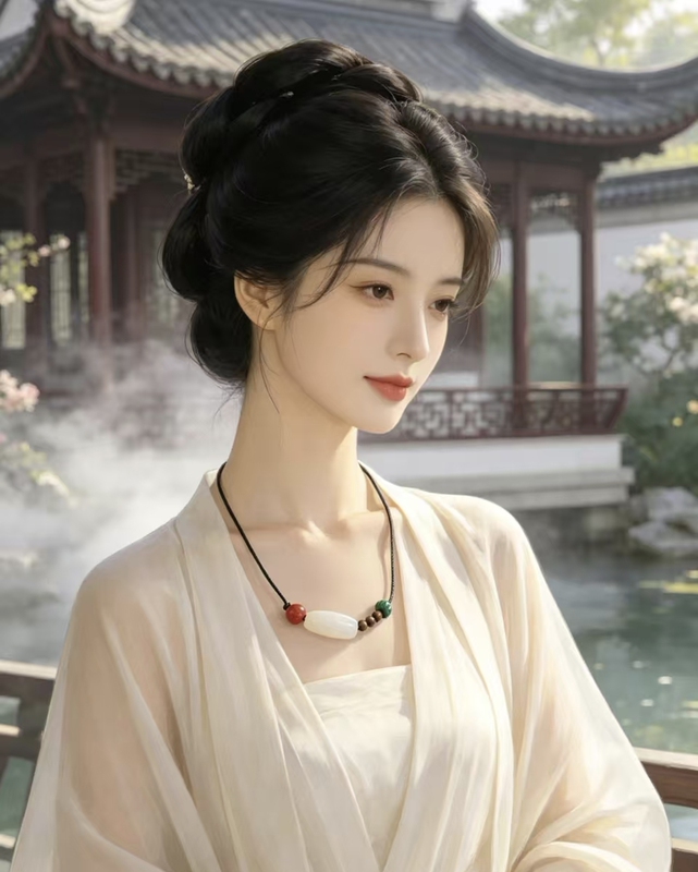 Eight Immortals Zhong Liqian Style Antique Personalized Agate Necklace Clavicle Chain