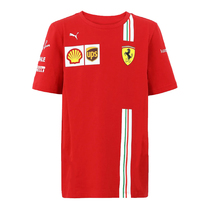 2021 new F1 racing red convoy short-sleeved round-received T-shirt for young children