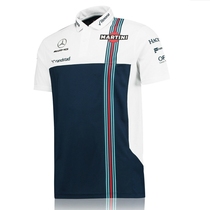 F1 racing suit mens short-sleeved Williams Mercedes-Benz team T-shirt polo shirt machine lapel car overalls shirt