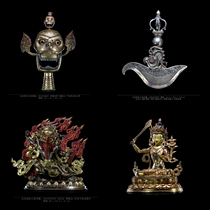 The corpse dragons head sterling silver Capricorn Dragon Sword double-body Big Wheel Vajra hand Manjusri Bodhisattva old Buddha statue