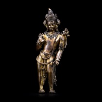 Naxis collection of Buddhism Nepals Mala dynasty Bodhisattva bronze gilt Buddha statue antique collection