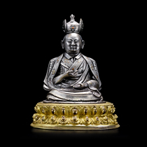 Pure Silver Buddha Statue of King Karmapa the Great treasure of Naxi