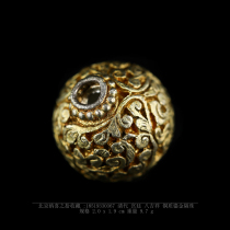 Naxis collection of copper eight auspicious gilt beads Qing Dynasty Copper fetal Buddha beads antique antiques