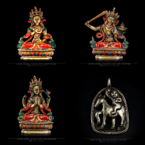 Resin four-armed Guanyin Buddha statue Tibetan Buddhist antique Nepalese Buddhist temple dedicated to old Buddha statues