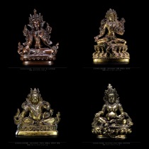 Naxis collection of Tibetan Buddhist Buddha statues bronze gilt yellow wealth god white mother antique collection Buddha Hall worship