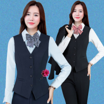 2021 new suit vest womens spring and summer horse clip professional suit bank overalls short waistcoat tooling formal