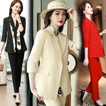 Double-breasted age-reducing fried street small man high-end blazer womens autumn new foreign style womens professional suit suit suit