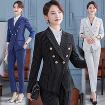 Striped small blazer women 2021 New Fashion casual suit suit suit professional attire temperament goddess Fan