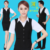  2021 summer new thin horse clip men and women of the same style bank overalls short sleeveless vest professional vest formal wear