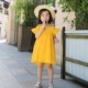 SENGI nguyên bản 2018 mới màu vàng lệch vai đi biển đi biển màu đỏ bố mẹ con mặc trang phục mẹ chồng Hàn Quốc bộ thun đẹp gia đình