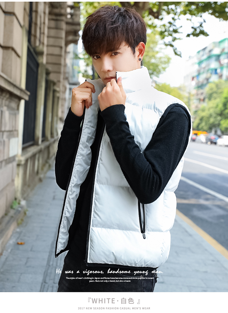 Các cặp vợ chồng xuống bông vest nam mùa thu và mùa đông dày thanh niên đa năng cotton đẹp trai phiên bản Hàn Quốc ngắn của áo triều áo măng tô