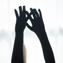 2 pieces of 912-pin high-density stockings gloves 8D ultra-thin oil black silk white silk long gloves