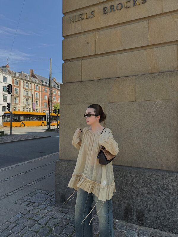 The Raaare 26 Early Autumn Series Niche French Lyocell Ruffle Top The Raaare 26 Early Autumn Series Niche French Lyocell Ruffle Top