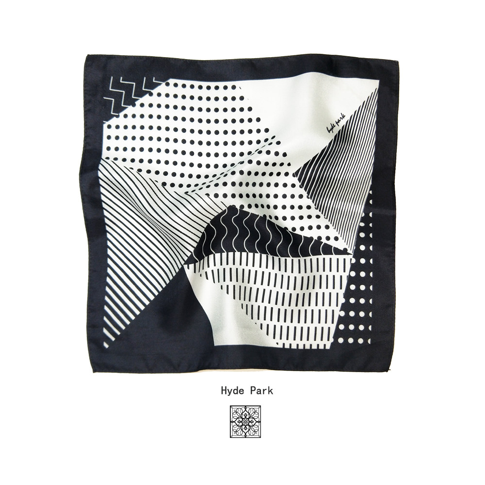 HYDE PARK ORIGINAL BLACK AND WHITE SUIT DRESS MENS SILK BREASTS TOWEL POCKET TOWEL POCKET TOWEL