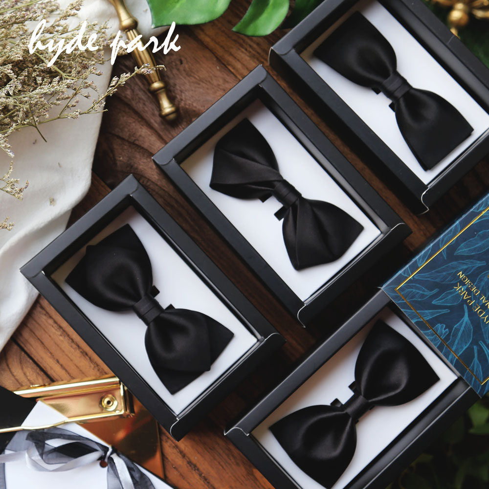 Hyde Park high-end business dress Black suit formal male British handmade groom best man collar flower bow tie