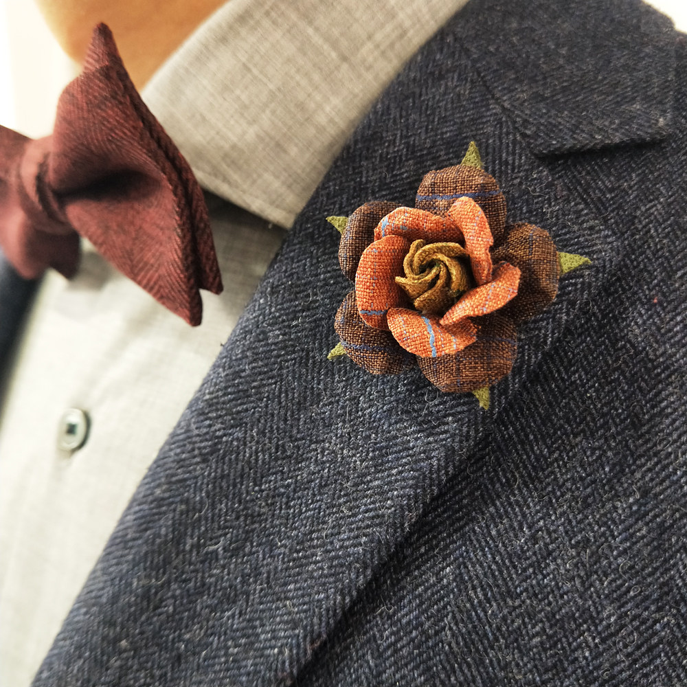 Hyde Park original hand-made tricolor flower suit suit suit accessories and Han-style English Brock Men's Needle